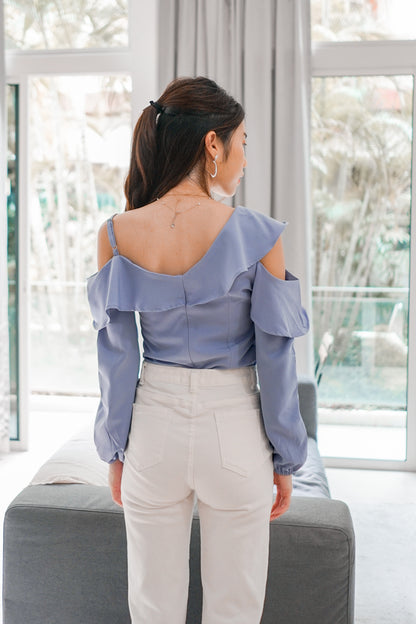 *PREMIUM * - Irolia Flutter Off Shoulder Top in Lilac - Self Manufactured by LBRLABEL