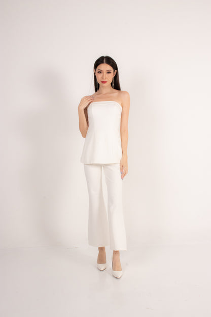 Trixielia Girl Boss Highwaisted Pants in White