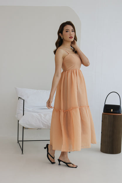 Freya Gown Dress in Dusty Orange
