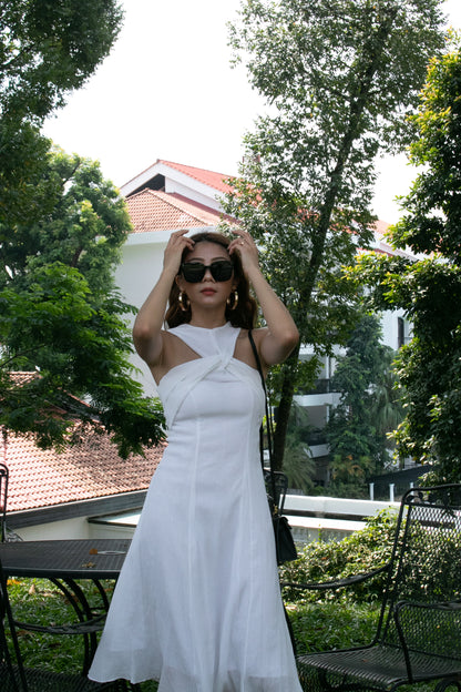 Lynnette Halter Dress in White