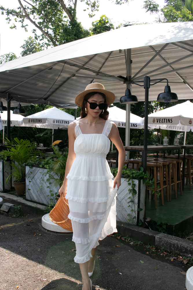 Jacey Layered Dress in White