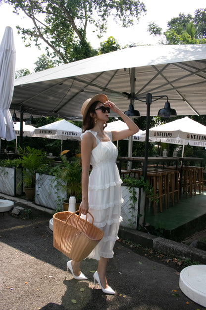 Jacey Layered Dress in White