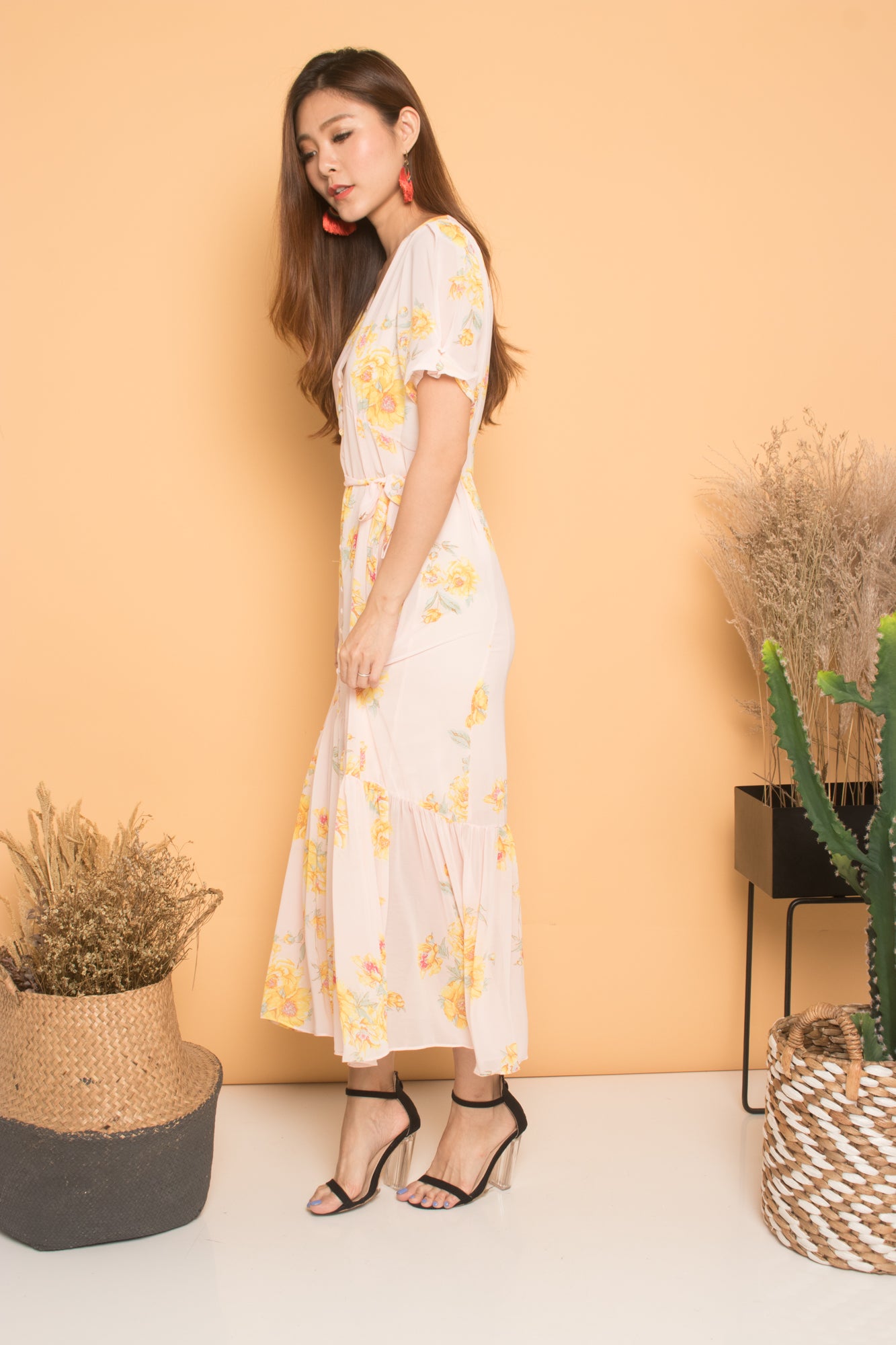 * LUXE * Evanne Floral Maxi Dress in Pink
