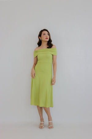 
                  
                    Load image into Gallery viewer, Radley Off Shoulder Dress in Green
                  
                