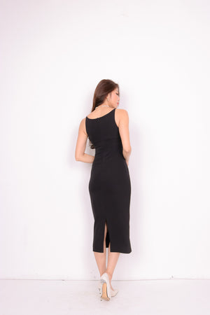 
                  
                    Load image into Gallery viewer, Darlene Halter Neck Dress in black
                  
                