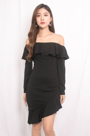 
                  
                    Load image into Gallery viewer, Teena Flutter Dress in Black
                  
                