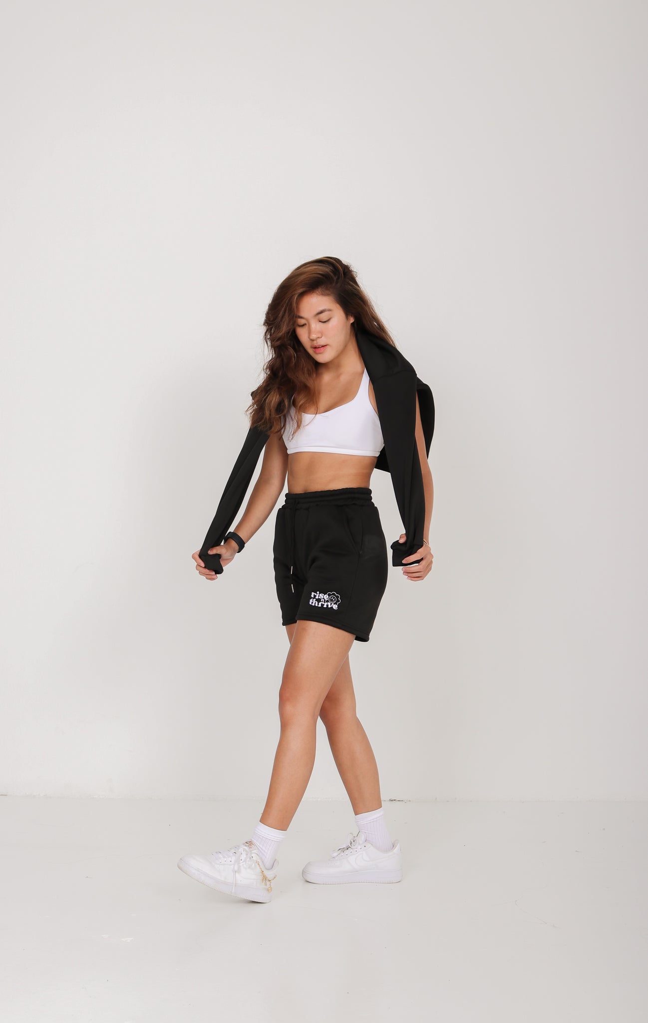 Rise & Thrive Shorts in Stone Black