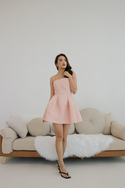 Mayson Skater Dress in Peach Pink