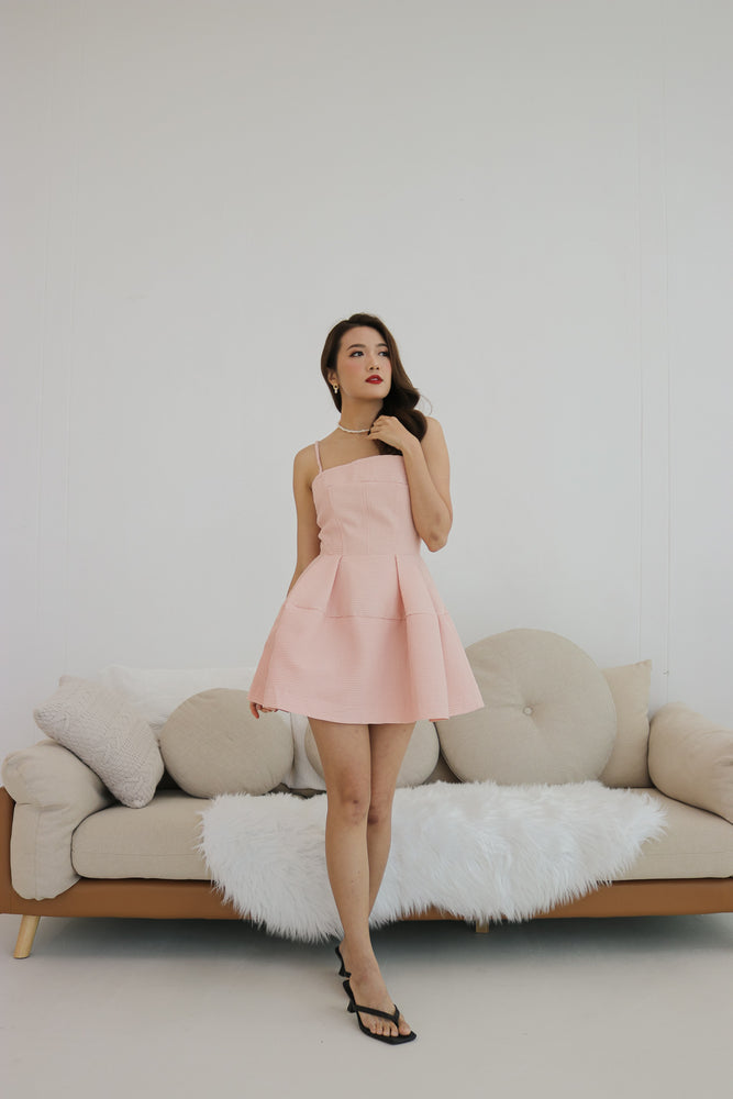 
                  
                    Load image into Gallery viewer, Mayson Skater Dress in Peach Pink
                  
                