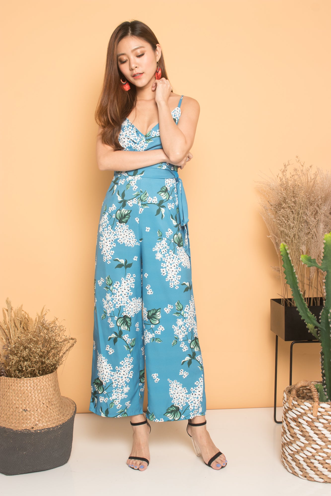 Hendra Floral Jumpsuit in Blue