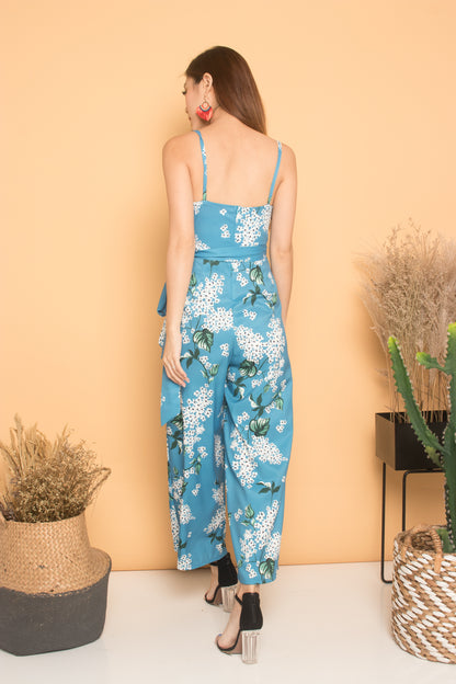 Hendra Floral Jumpsuit in Blue