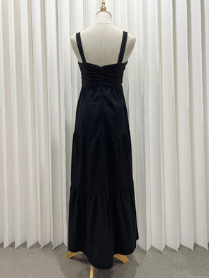 
                  
                    Load image into Gallery viewer, Jermaine Ruched Midi Dress in Black
                  
                