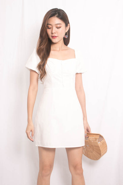 Wilea Babydoll Sleeve Dress in White