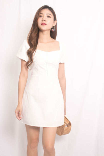 Wilea Babydoll Sleeve Dress in White
