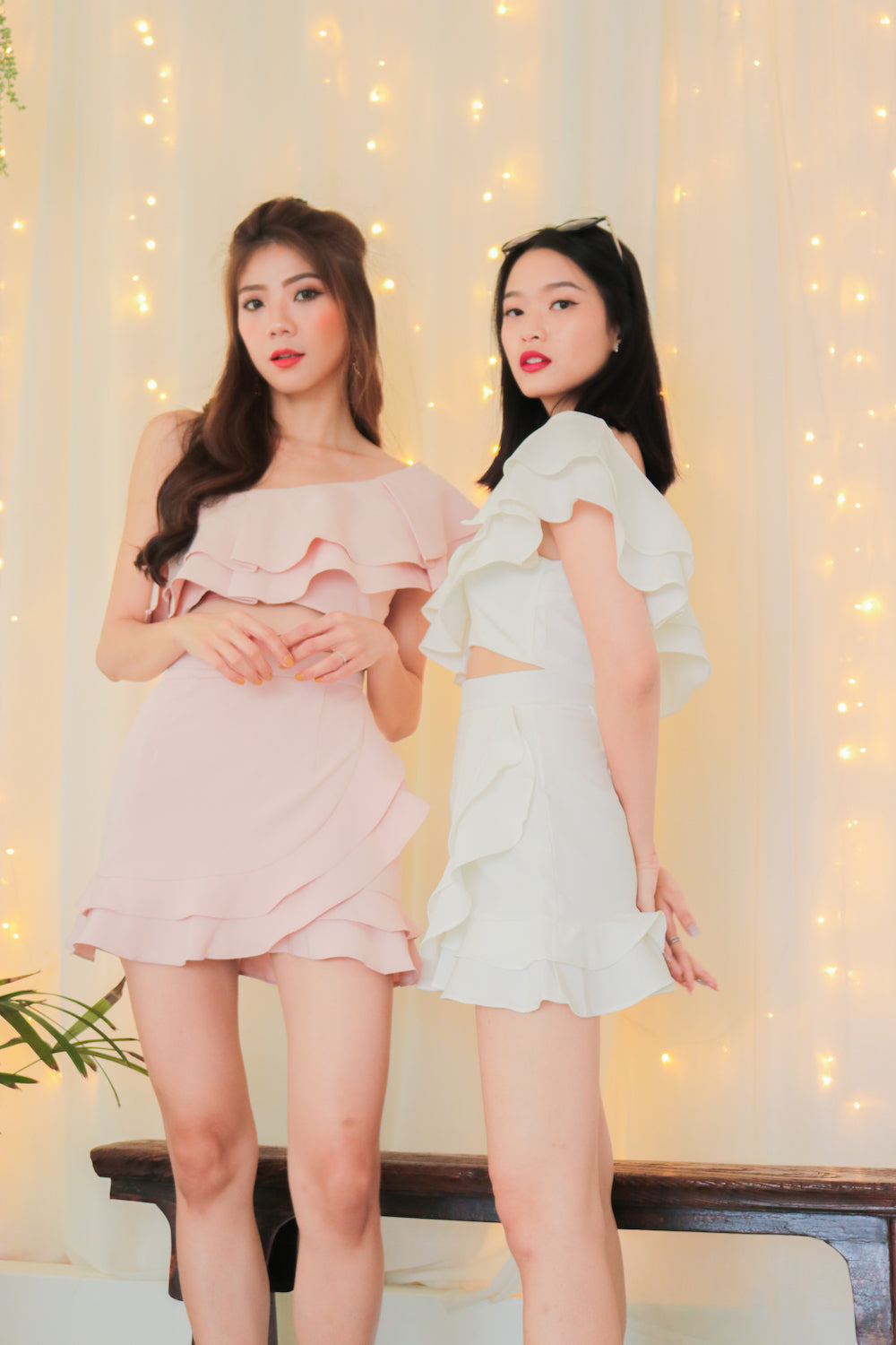 * PREMIUM * - Celeslia Ruffles Toga Top in Pink - Self Manufactured by LBRLABEL only
