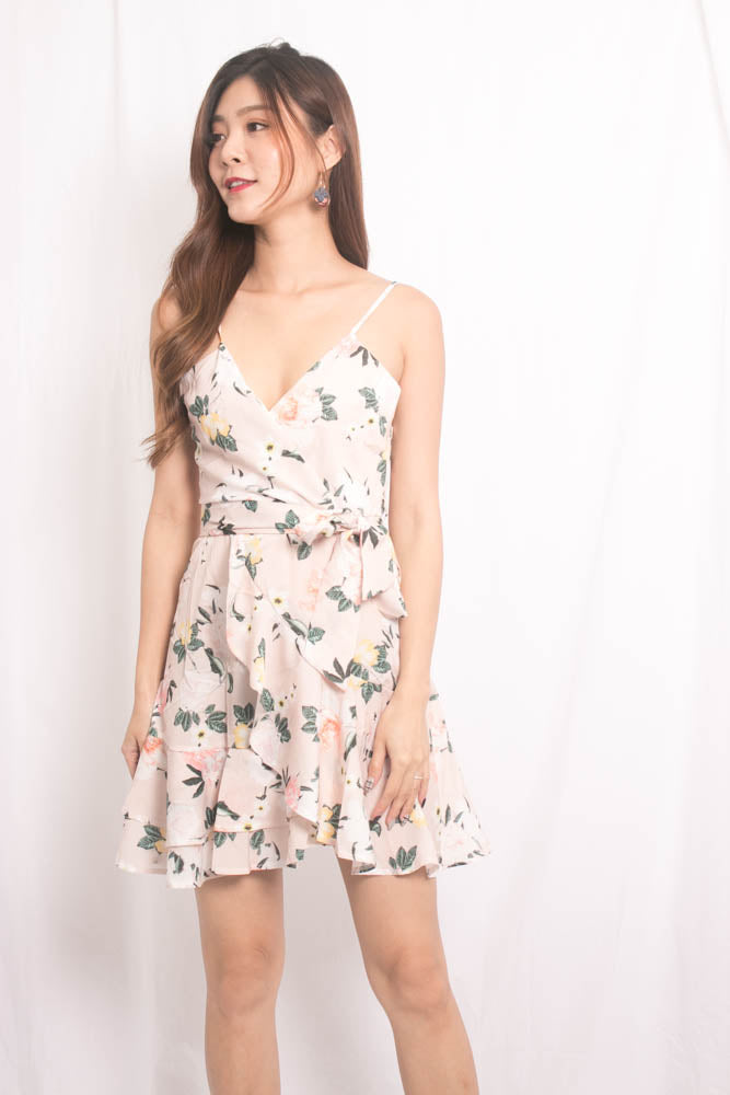 Deania Floral Wrapped Dress