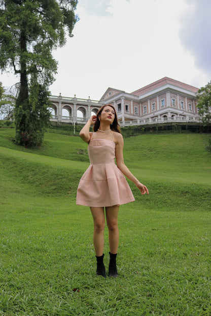 Mayson Skater Dress in Peach Pink