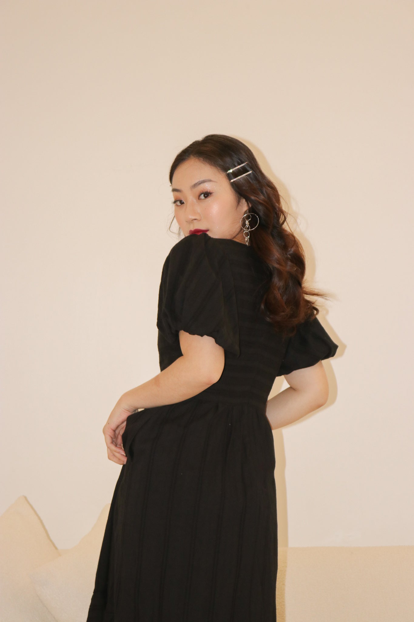 Madelyn Linen Maxi Dress in Black