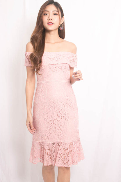 Callina Crochet Dress in Pink