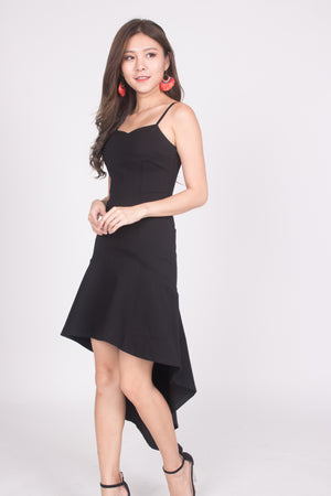 
                  
                    Load image into Gallery viewer, * PREMIUM * Amarilia Fishtail Dress in Black -  LBRLABEL MANUFACTURED
                  
                