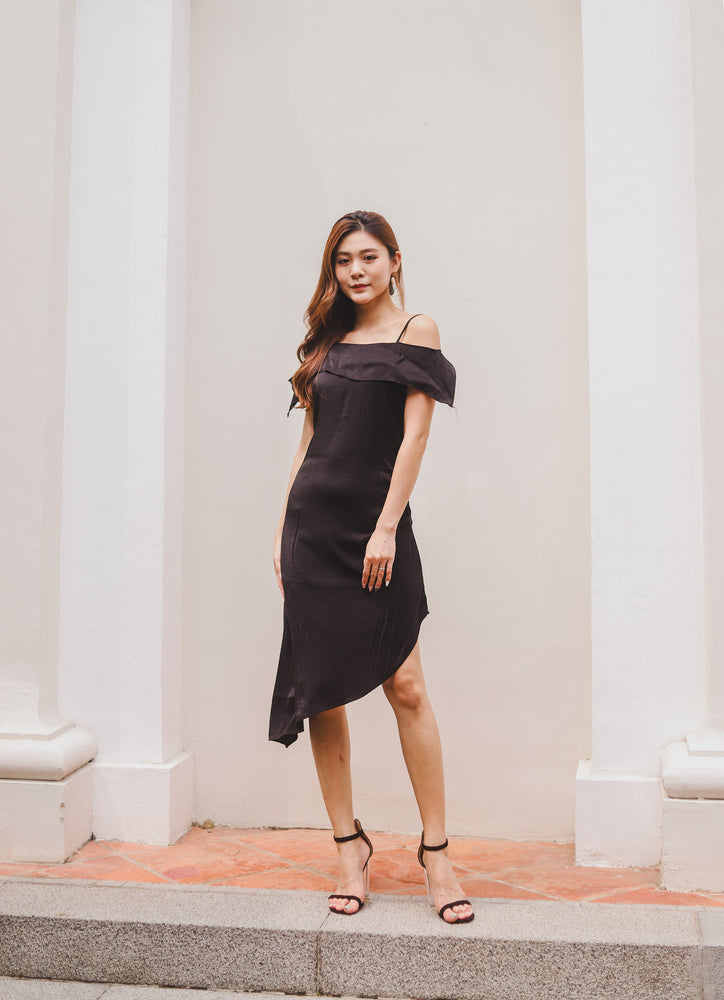 
                  
                    Load image into Gallery viewer, Ily Asymmetrical Dress in Black
                  
                