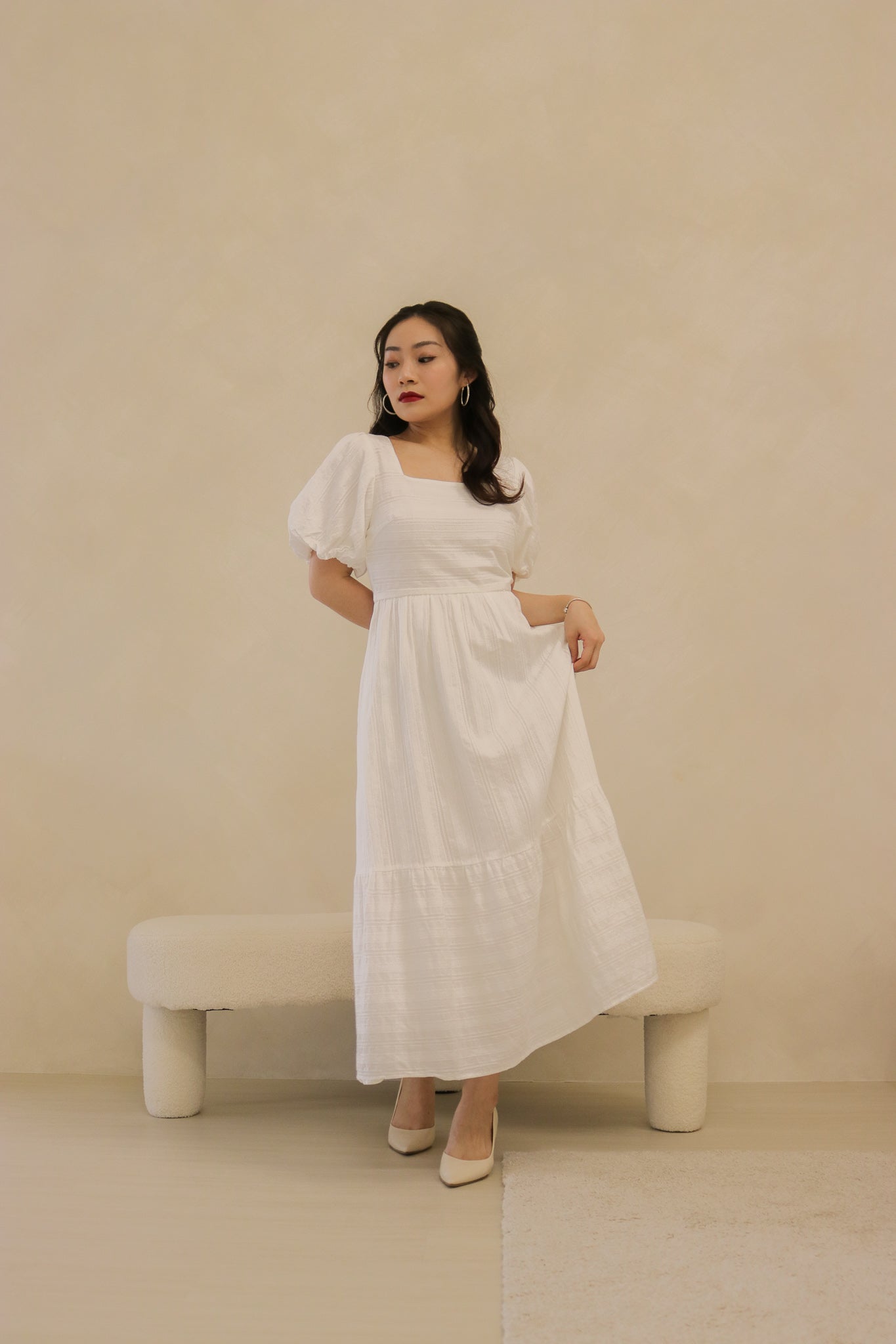 Madelyn Linen Maxi Dress in White