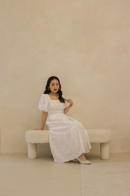 Madelyn Linen Maxi Dress in White