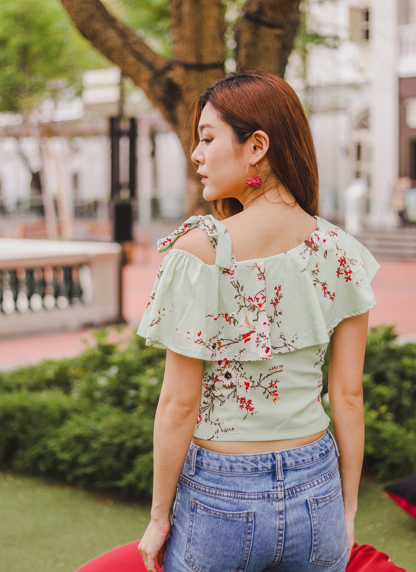 *PREMIUM* - Plerilia Floral Toga Top in Mint - Self Manufactured by LBRLABEL only