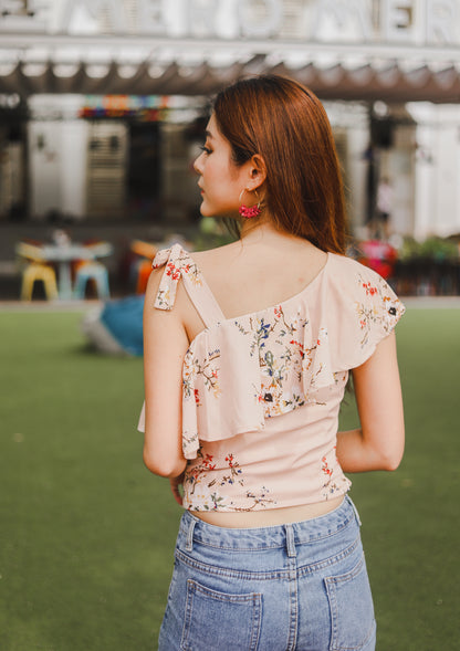*PREMIUM* - Plerilia Floral Toga Top in Khaki - Self Manufactured by LBRLABEL only