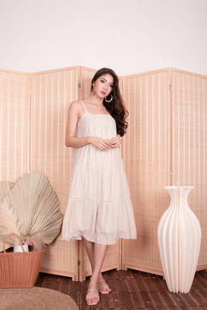 
                  
                    Load image into Gallery viewer, Gladilia Midi Linen Dress in Sand
                  
                