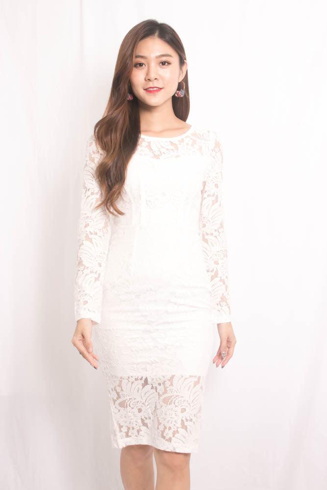 
                  
                    Load image into Gallery viewer, Jaysie Crochet Dress in White
                  
                