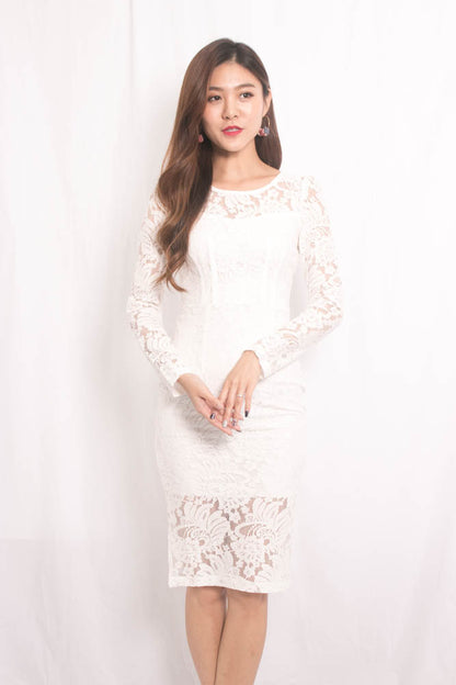 Jaysie Crochet Dress in White