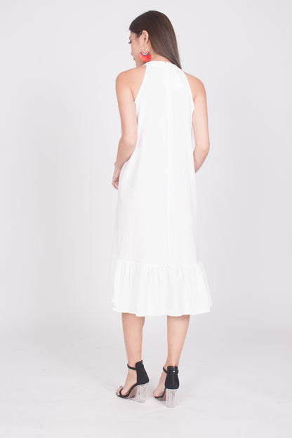 Heiley Halter Dress in White