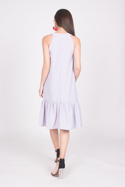 Heiley Halter Dress in Lilac Grey