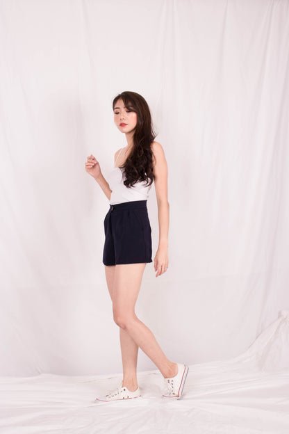 *PREMIUM* - Jewelia High-Waisted Shorts in Navy - Self Manufactured by LBRLABEL
