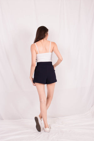 
                  
                    Load image into Gallery viewer, *PREMIUM* - Jewelia High-Waisted Shorts in Navy - Self Manufactured by LBRLABEL
                  
                