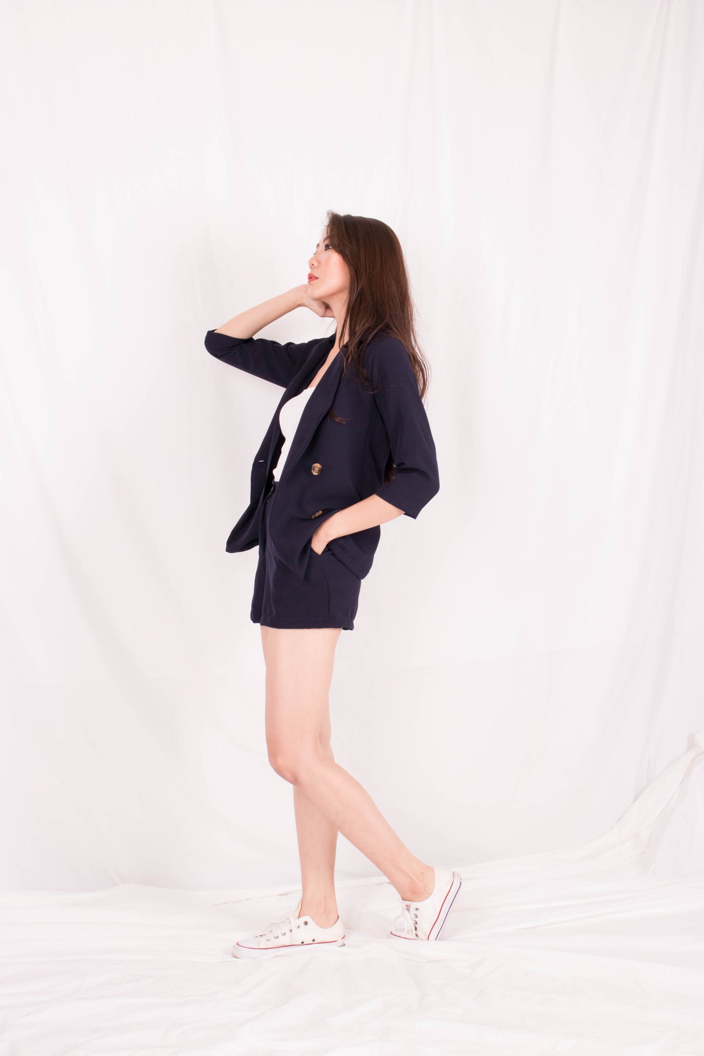 *PREMIUM* - Shelia Suit up Blazer in Navy - Self Manufactured by LBRLABEL
