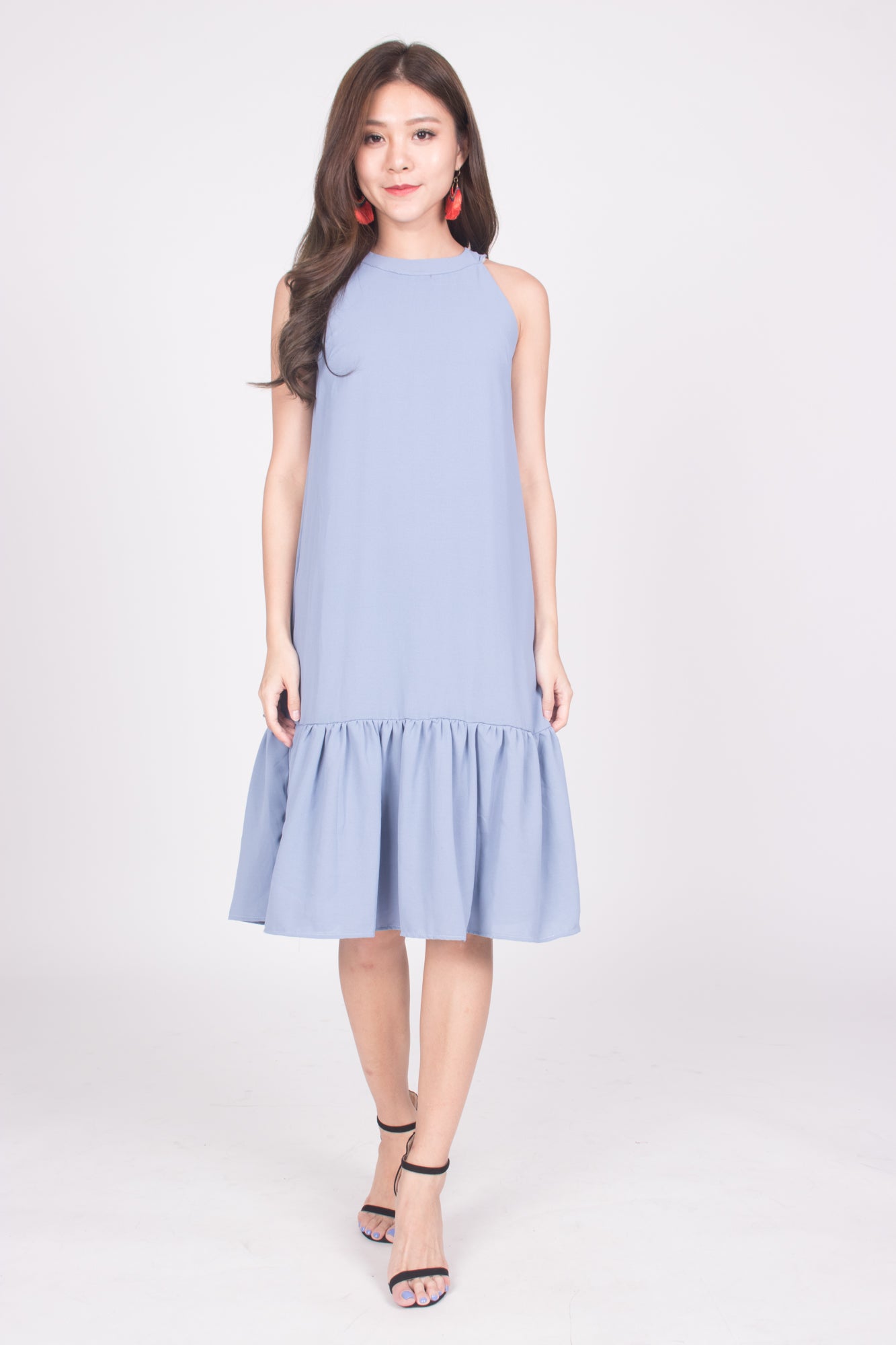 Heiley Halter Dress in Blue