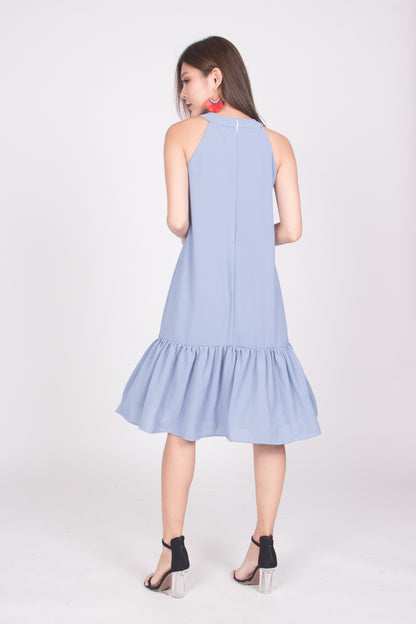 Heiley Halter Dress in Blue