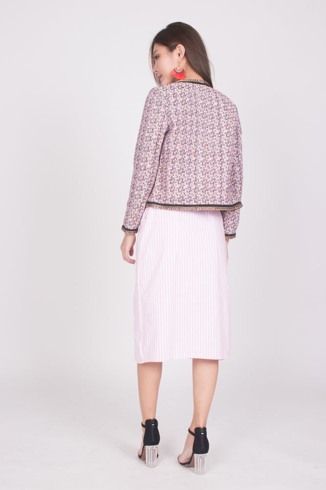 
                  
                    Load image into Gallery viewer, * LUXE * Marilyna Tweed Jacket in Pink
                  
                