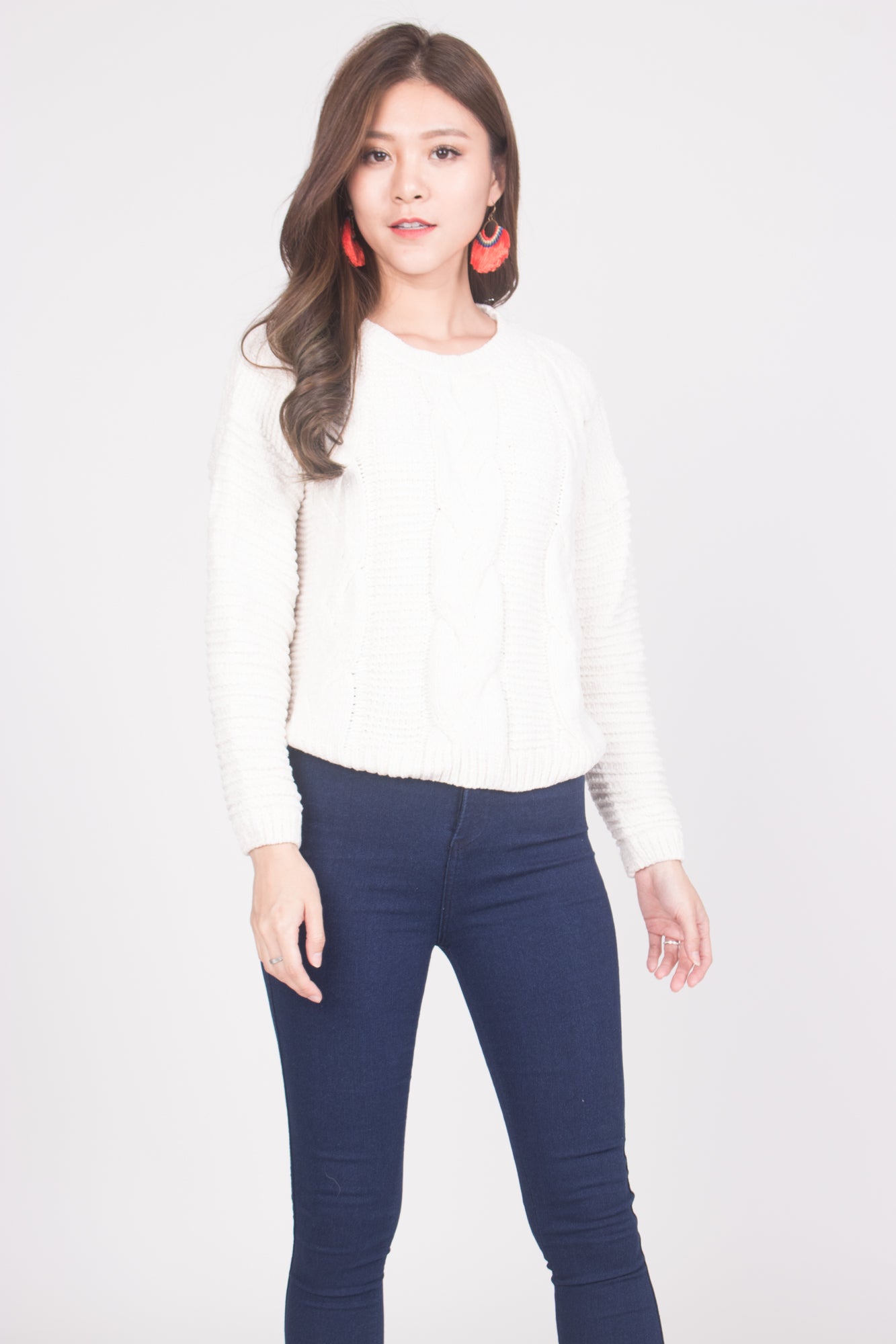 Lisa Knit Pullover in White