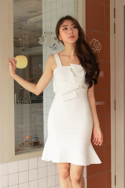*PREMIUM* - Sorelia Wrapped Mermaid Dress in White - Self Manufactured by LBRLABEL