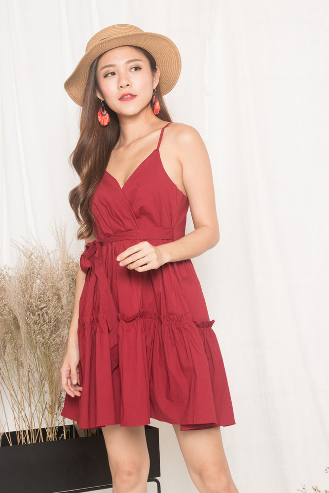 
                  
                    Load image into Gallery viewer, Oksar Layer Dress in Burgundy Red
                  
                