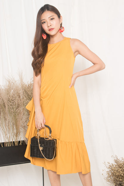 Cixia Flutter Dress in Marigold