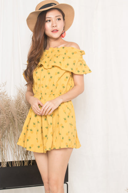 Pineapple Maximum Offsie Dress