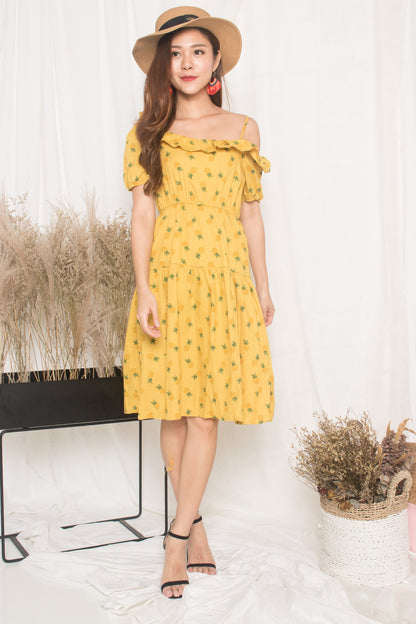 Sabre Toga Pineapple Dress in Yellow