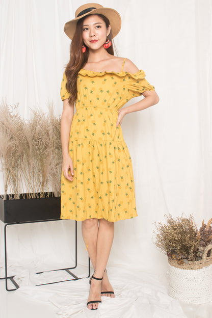 Sabre Toga Pineapple Dress in Yellow