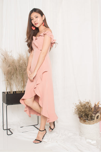*LUXE* - Queenlyn Flutter Dress in Pink