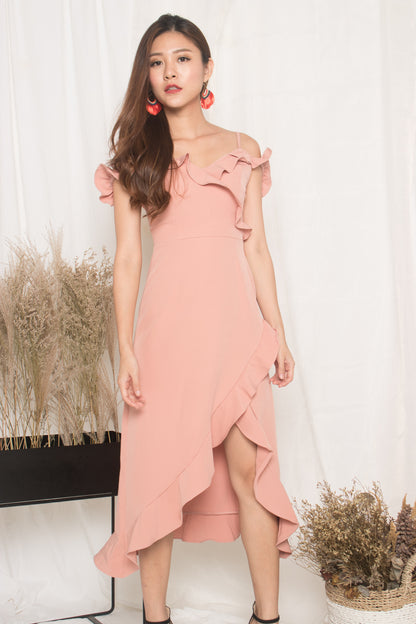 *LUXE* - Queenlyn Flutter Dress in Pink