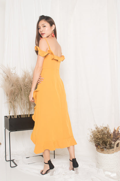 *LUXE* - Queenlyn Flutter Dress in Marigold